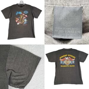 Harley Davidson 3D Emblem Shirt Vtg Single Stitched Size Medium M Fit Maine